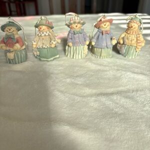 Source Unknown Pastel Snowman Ornaments Set